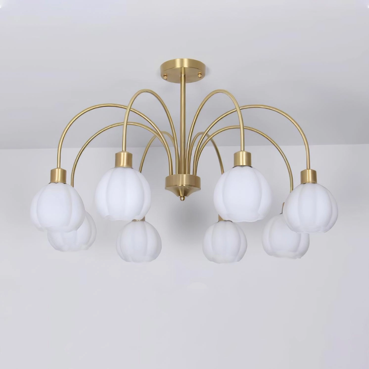 Glass Pumpkin Gold Chandelier