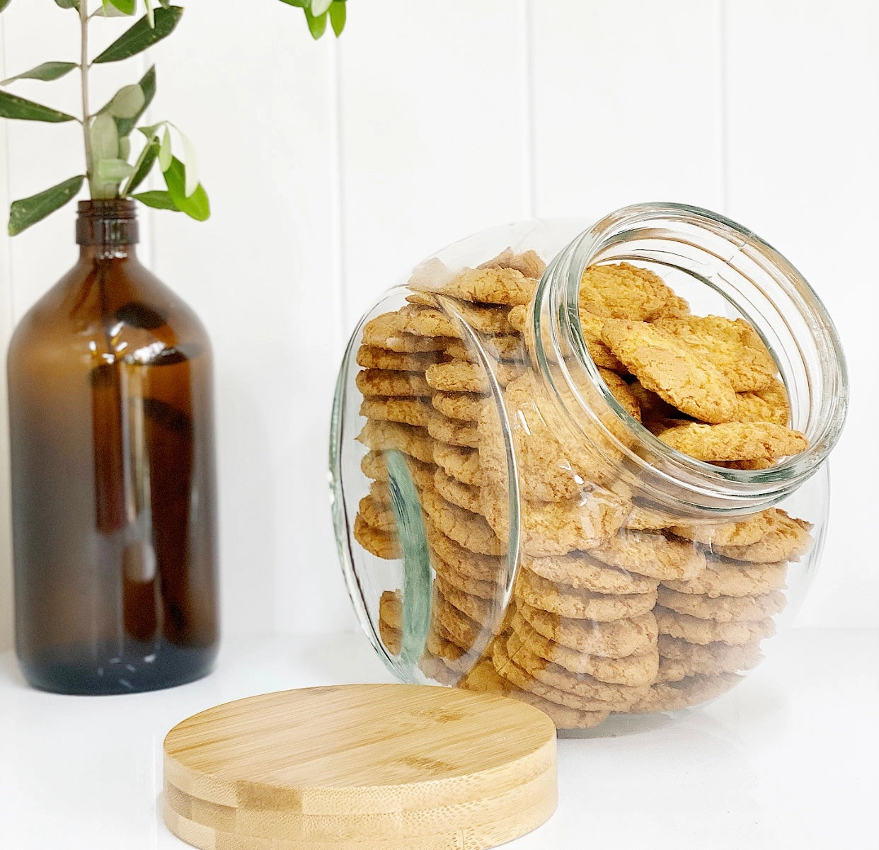 Glass Snack Jar with Bamboo Lid - 4L