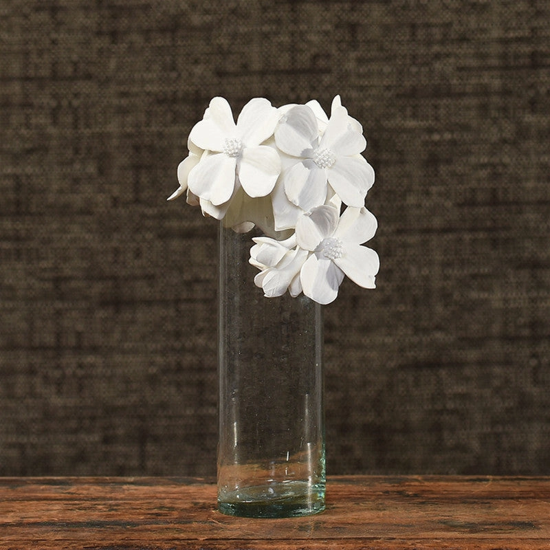 Glass Vase with Bone China Flower Crown