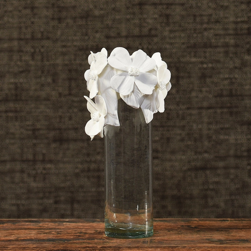 Glass Vase with Bone China Flower Crown