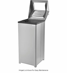 Global Industrial Stainless Steel Swing Top Receptacle - 24 Gallon