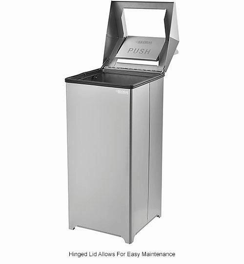 Global Industrial Stainless Steel Swing Top Receptacle - 24 Gallon