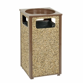 Global Stone Panel Trash Sand Urn Brown 17-1/2" Square X 32"H