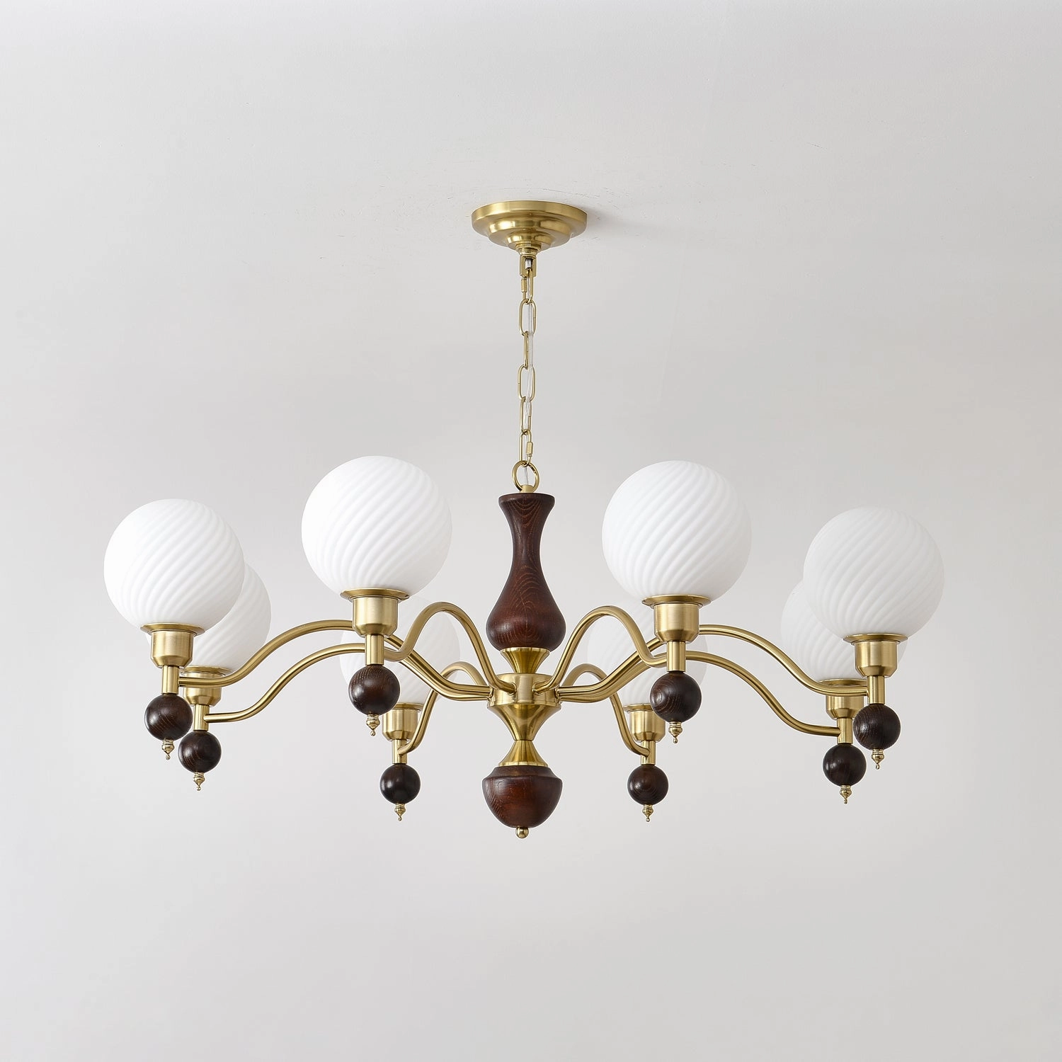 Globe Orb Wood Chandelier