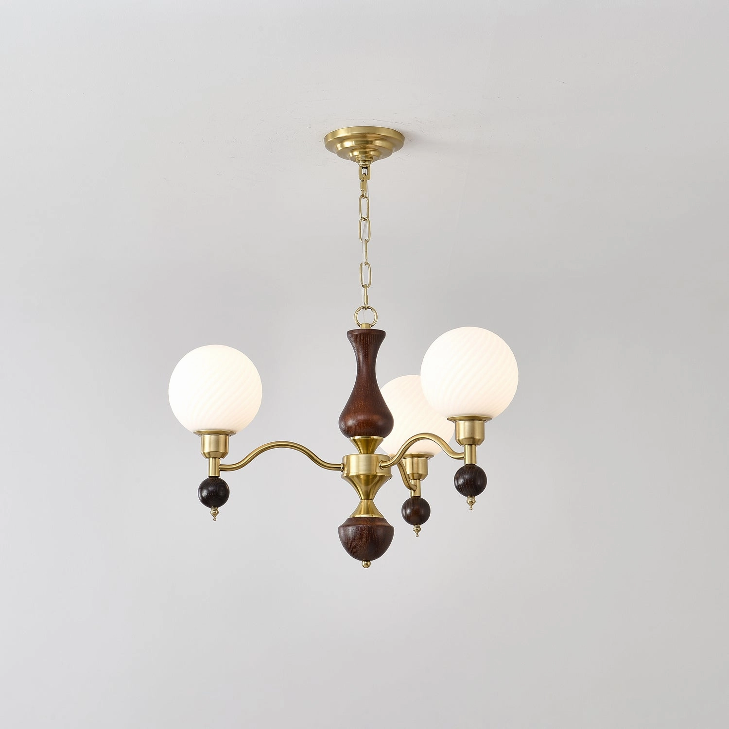 Globe Orb Wood Chandelier