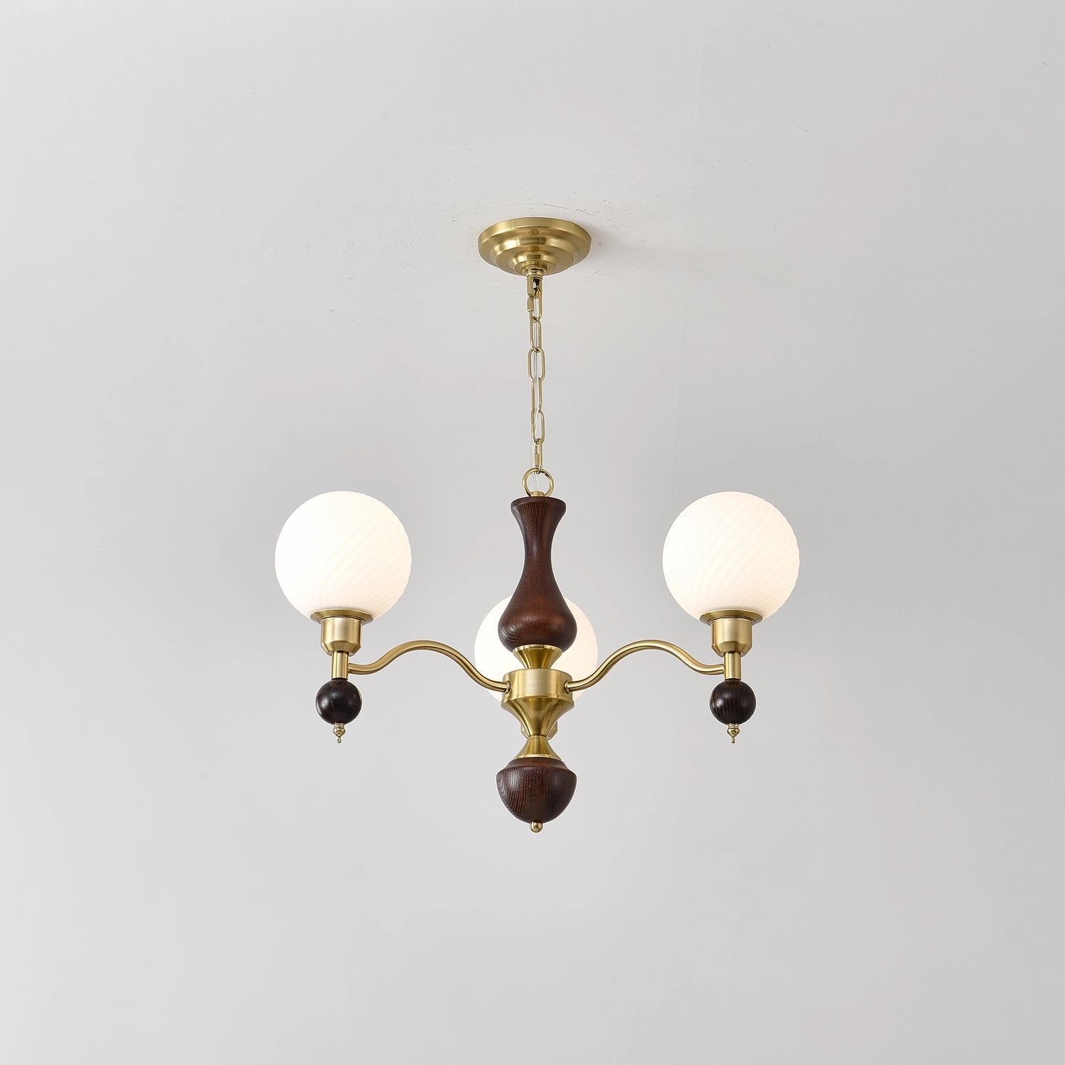 Globe Orb Wood Chandelier