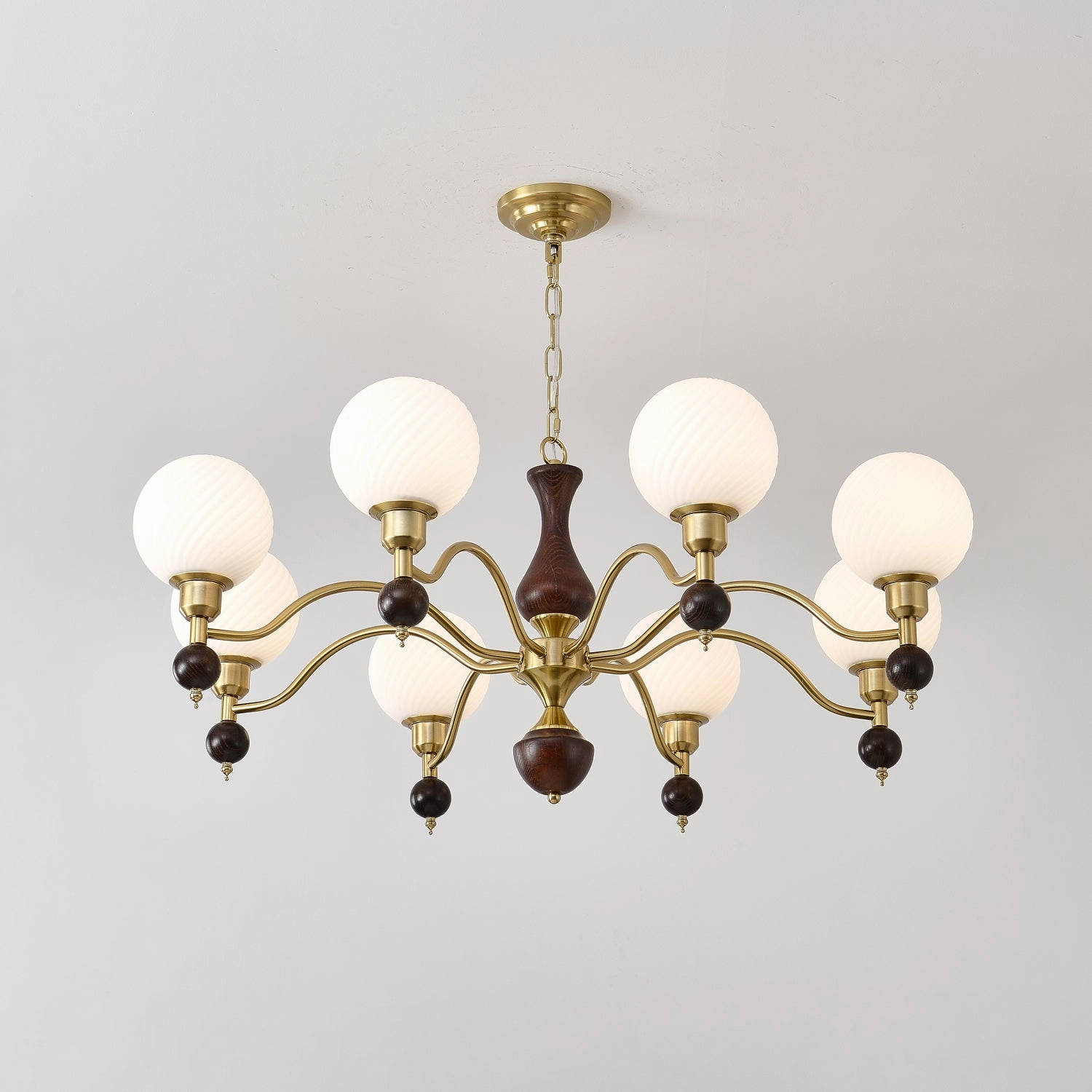 Globe Orb Wood Chandelier
