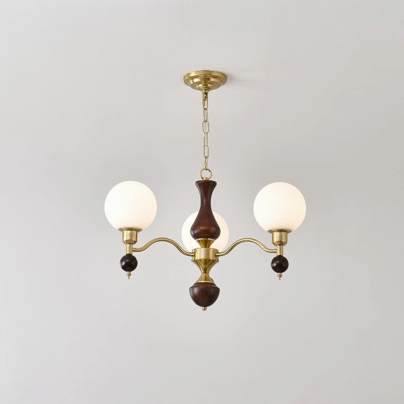 Globe Orb Wood Chandelier