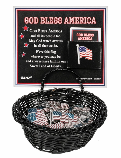 God Bless America Swivel Flag Token Charm