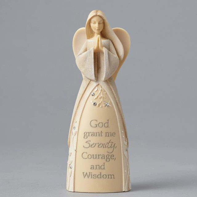 God Grant Me Serenity, Courage and Wisdom Mini Angel Figurine by Enesco Foundations Decorative Mirror,Home Decor Mirror