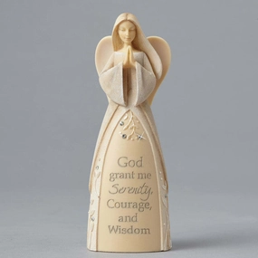God Grant Me Serenity, Courage and Wisdom Mini Angel Figurine by Enesco Foundations Decorative Mirror,Home Decor Mirror