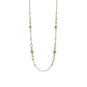 Gold Crivelli Scroll Oval Link Necklace
