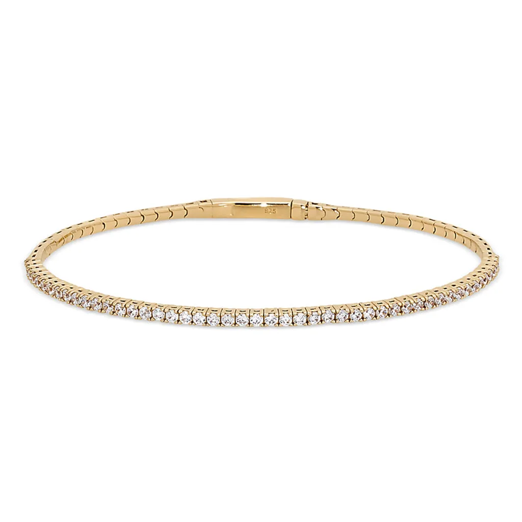 Gold Vermeil April Birthstone Flex Bracelet