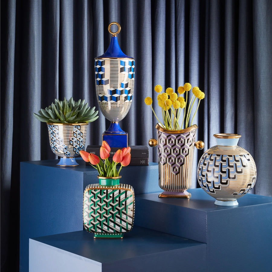 Gold Accent Porcelain Vase | Jonathan Adler Versailles Maze