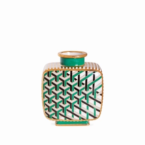 Gold Accent Porcelain Vase | Jonathan Adler Versailles Maze Vase,Glass Vase