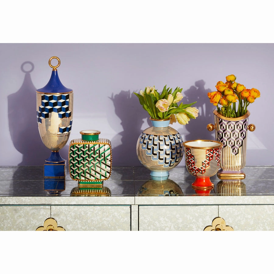 Gold Accent Porcelain Vase | Jonathan Adler Versailles Maze