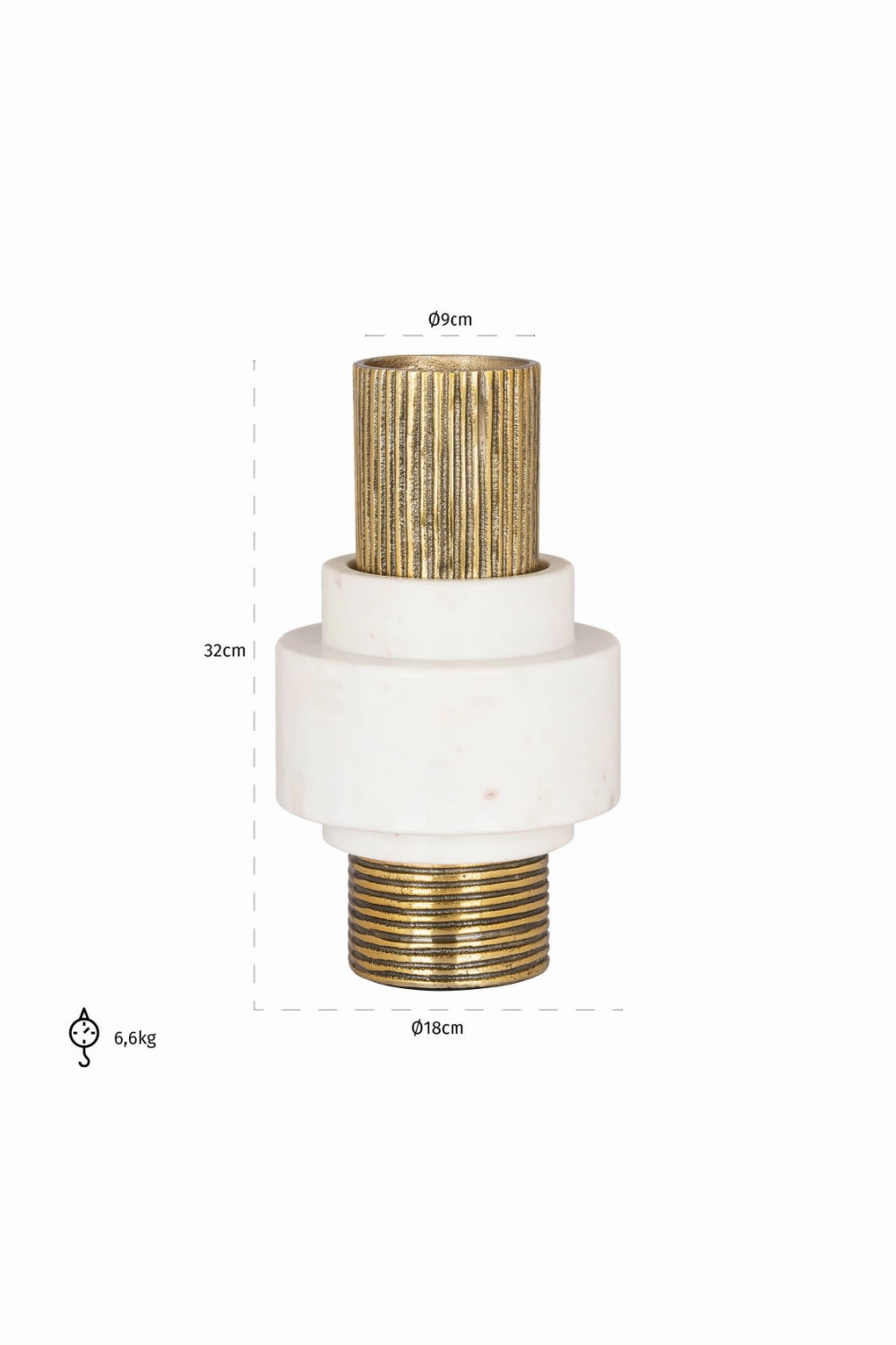 Gold Cylindrical Vase | OROA Kai
