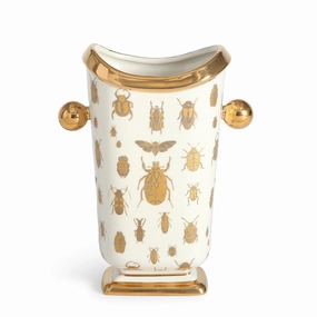 Gold Silhouettes Porcelain Vase | Jonathan Adler Botanist Vase,Glass Vase