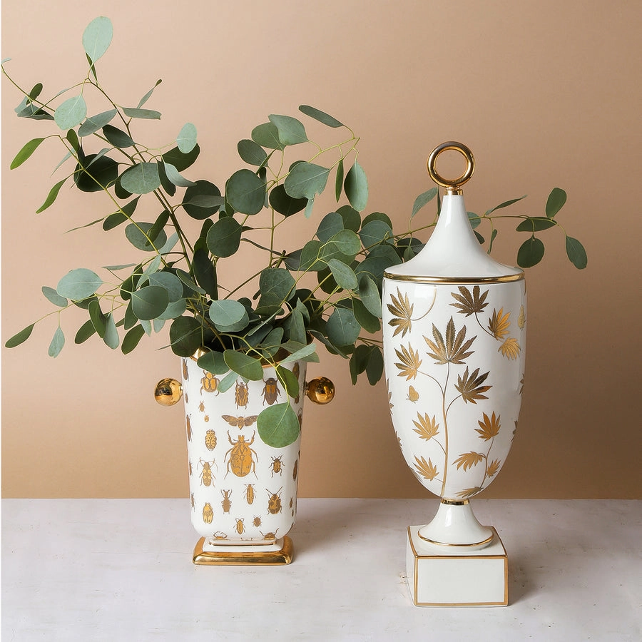 Gold Silhouettes Porcelain Vase | Jonathan Adler Botanist
