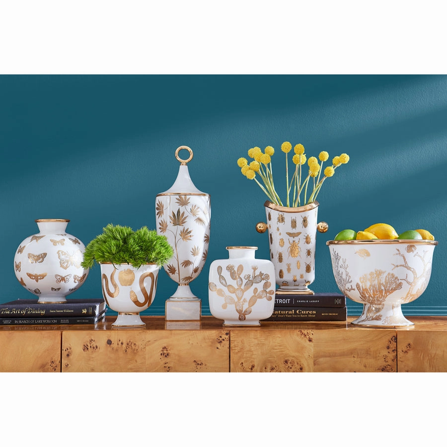 Gold Silhouettes Porcelain Vase | Jonathan Adler Botanist