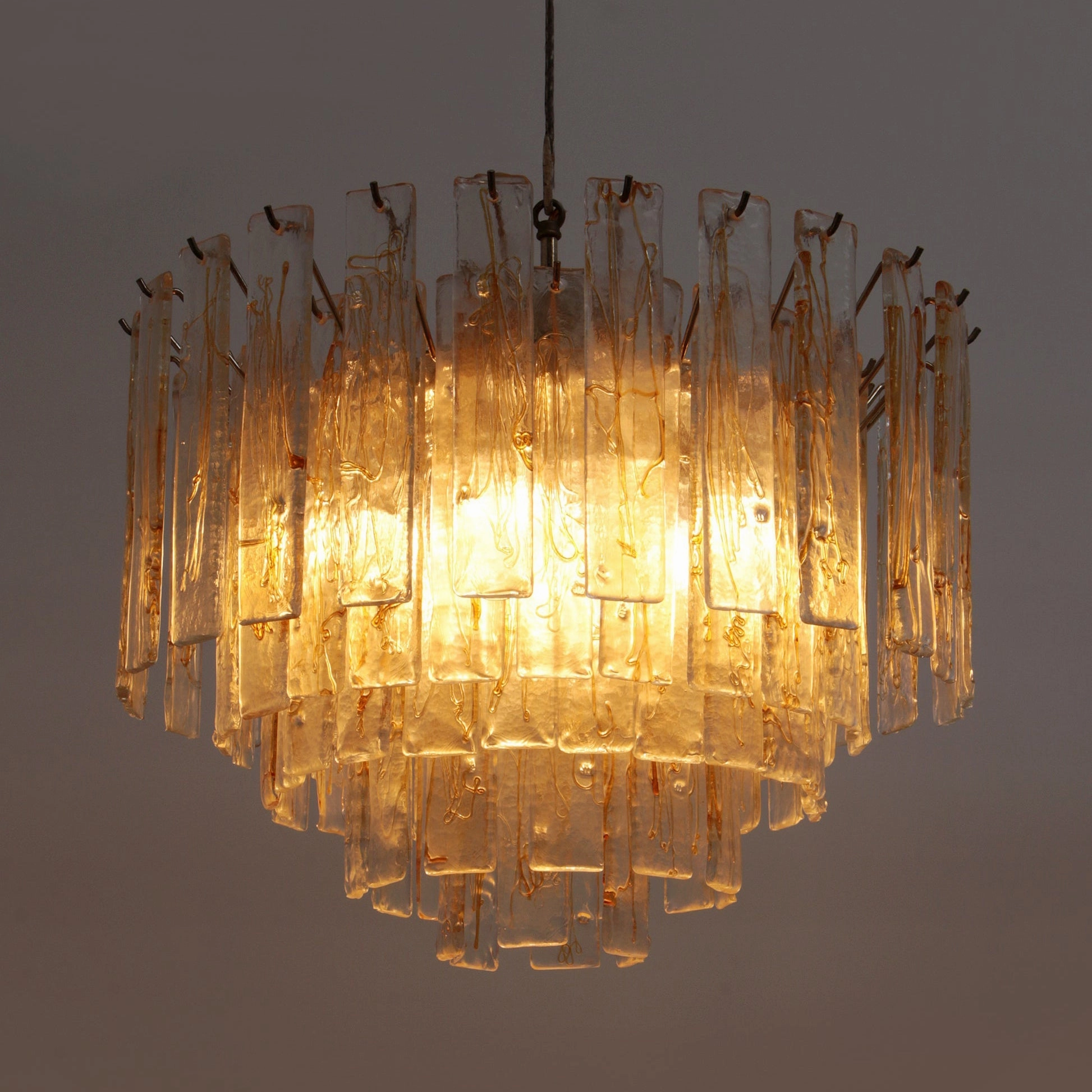 Golden Amber Murano Glass Chandelier