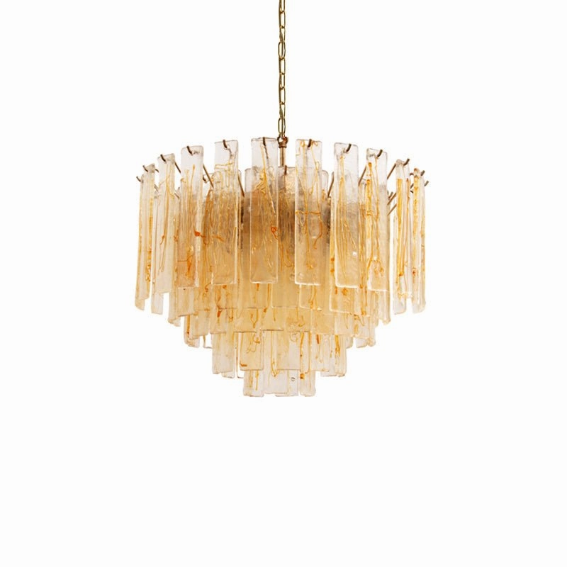 Golden Amber Murano Glass Chandelier