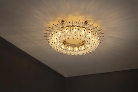 Grand Chandelier in Brass and Ribbed Glass Spheres 153cm/60in Knife Set,Kitchen Knives
