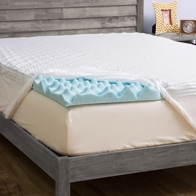 Grande Hotel Collection 4-inch Big Comfort Gel Memory Foam Mattress Topper with Polysilk Cover mattress pads,mattress topper,bed protection