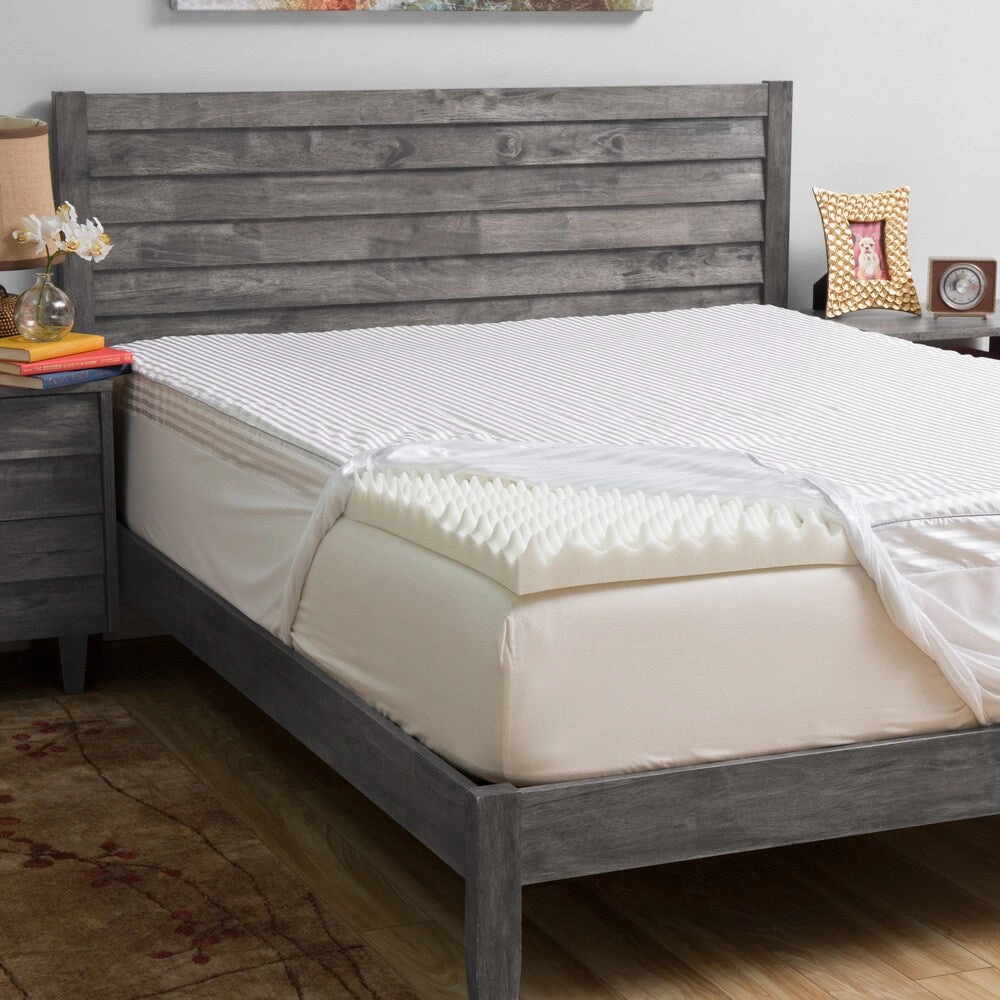 Grande Hotel Collection Comfort Loft 3-inch Memory Foam Mattress Topper with Cover mattress pads,mattress topper,bed protection