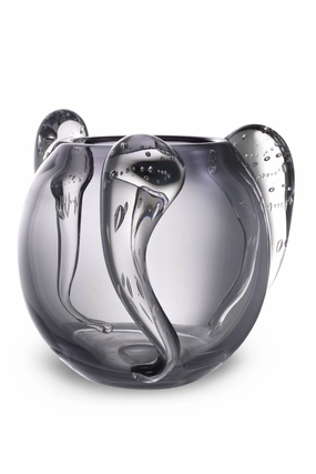 Gray Handblown Glass Vase | Eichholtz Sianluca S Vase,Glass Vase