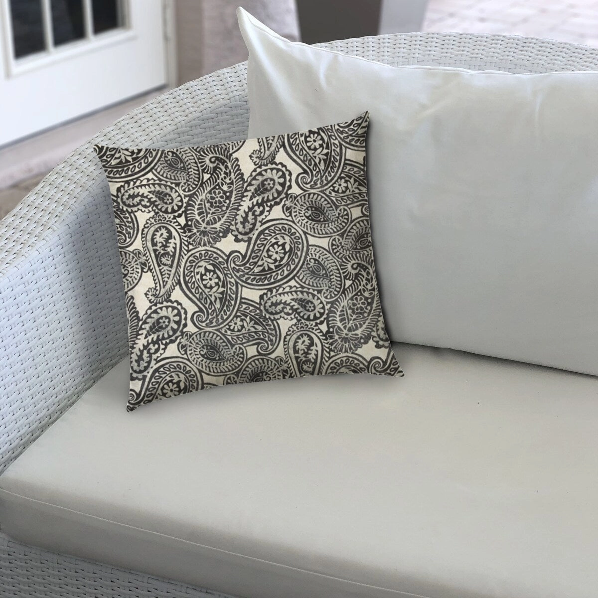 Gray Indoor/Outdoor Pillow - Sewn Closure