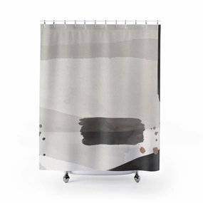 Gray Ivory Abstract Shower Curtain Lighting,Home Lighting