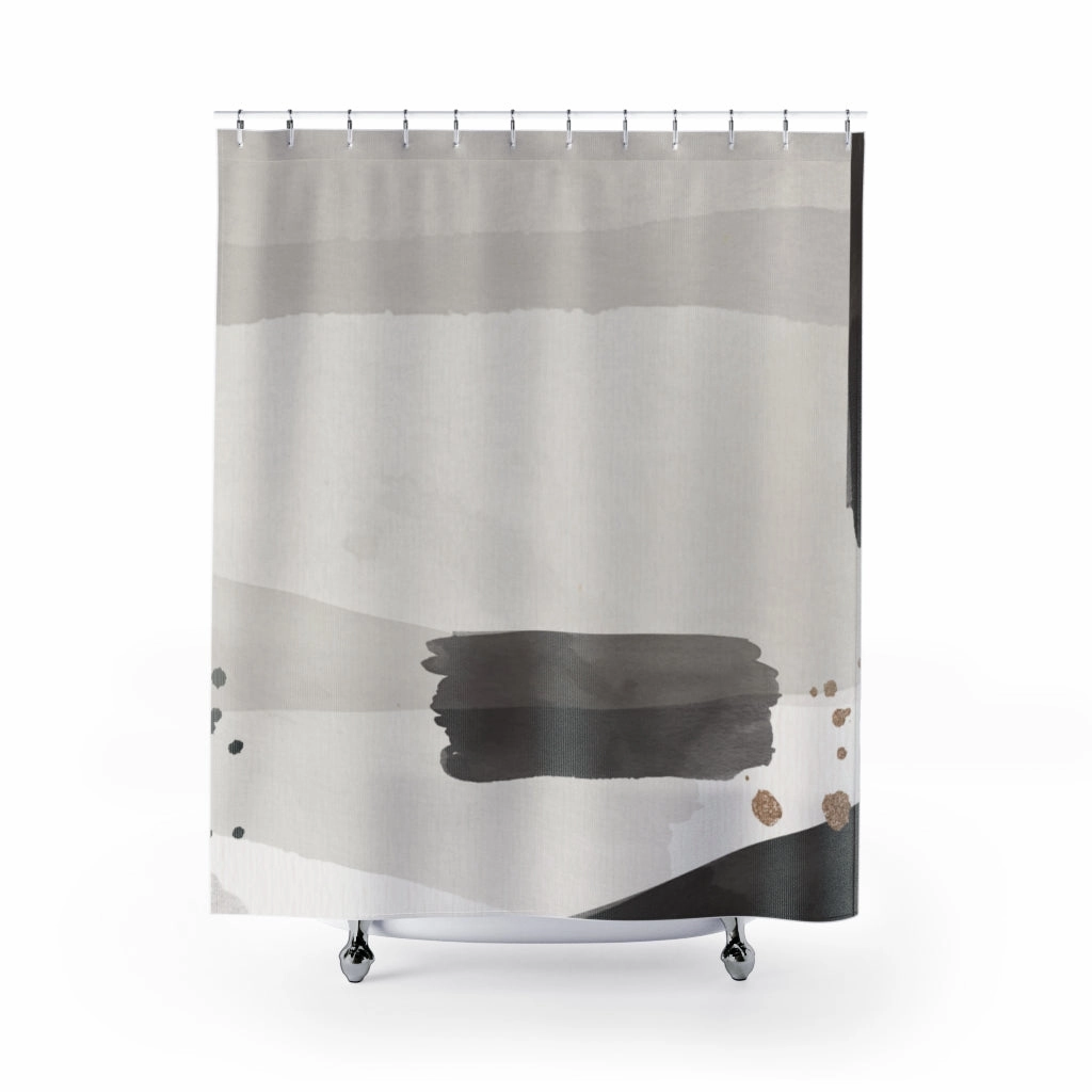 Gray Ivory Abstract Shower Curtain Lighting,Home Lighting