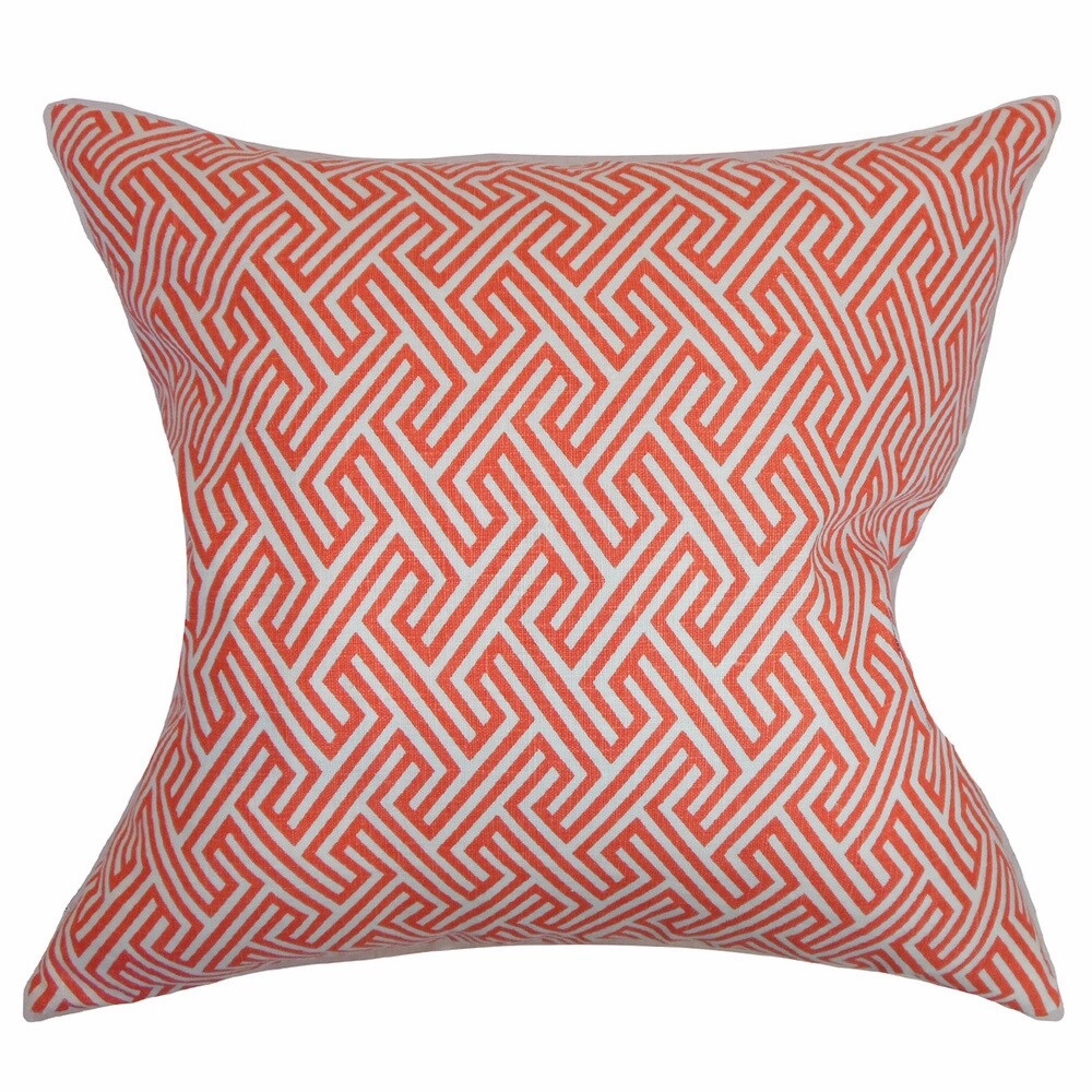 Graz Geometric Euro Sham Coral pillowcases,cotton pillow covers,bed linen