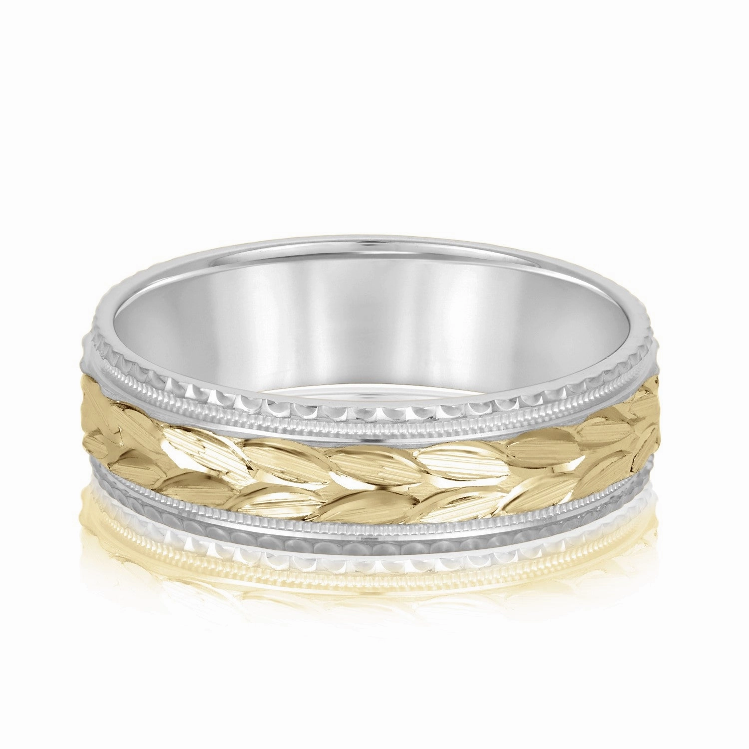 Greek God Wreath Style Mens Wedding Band