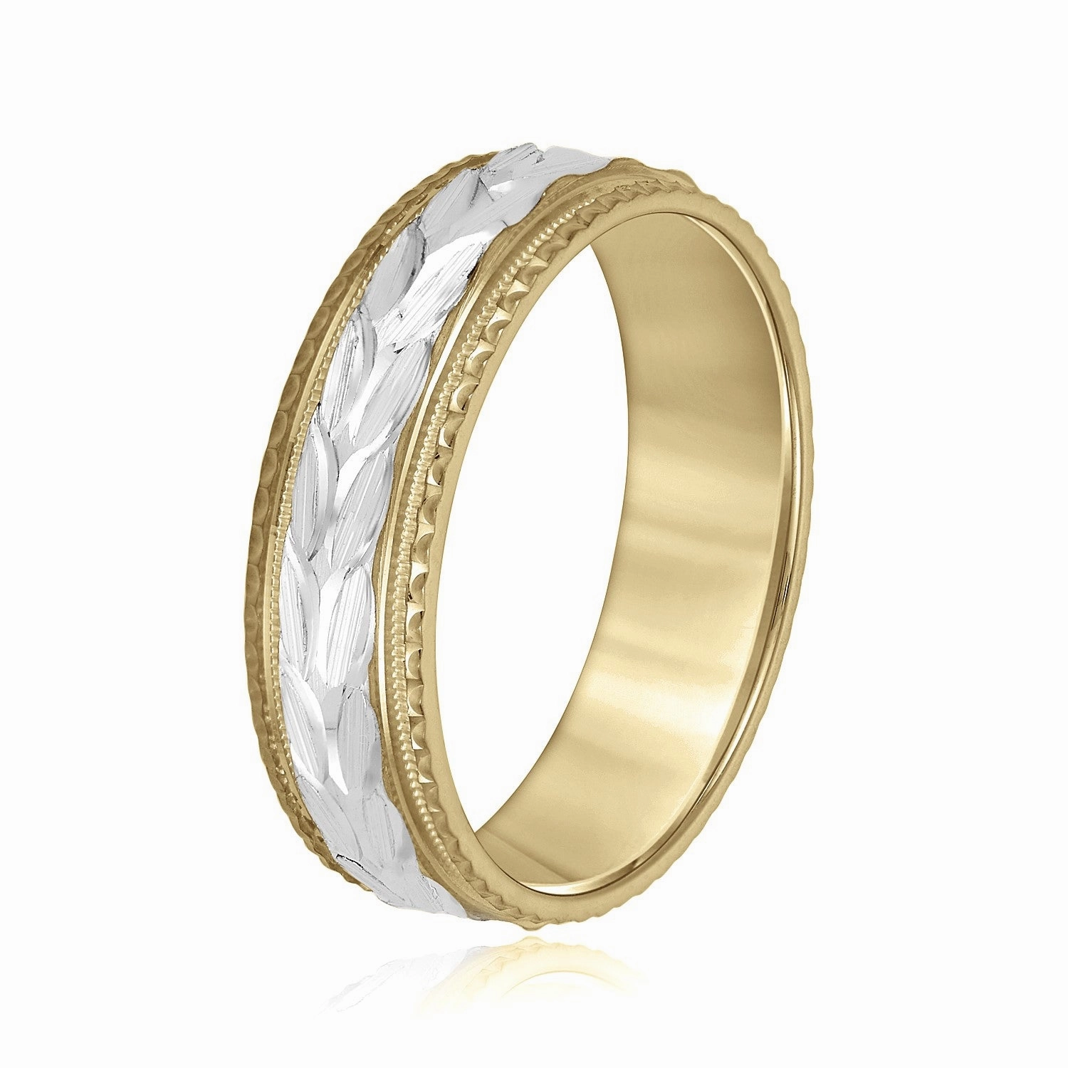 Greek God Wreath Style Mens Wedding Band