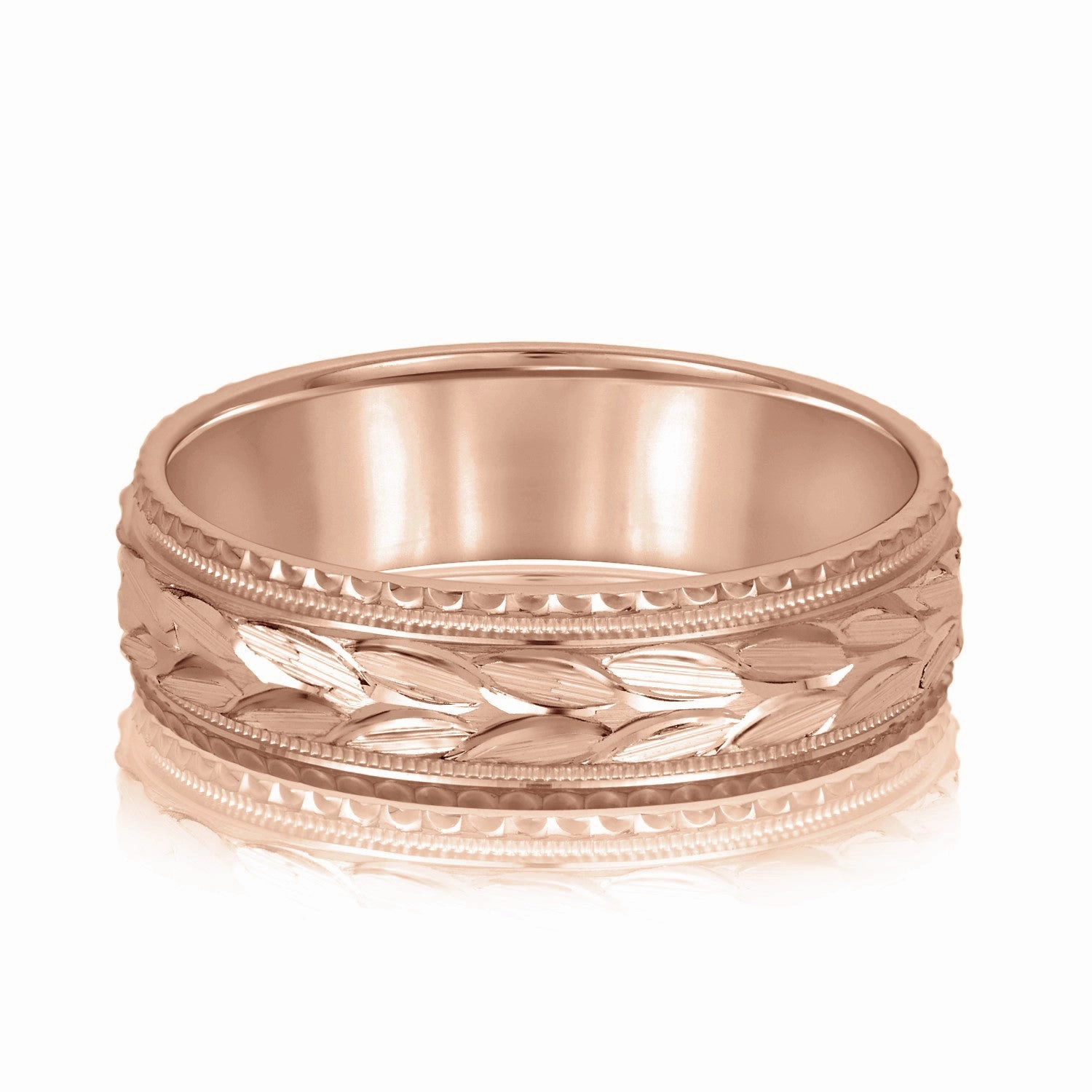 Greek God Wreath Style Mens Wedding Band