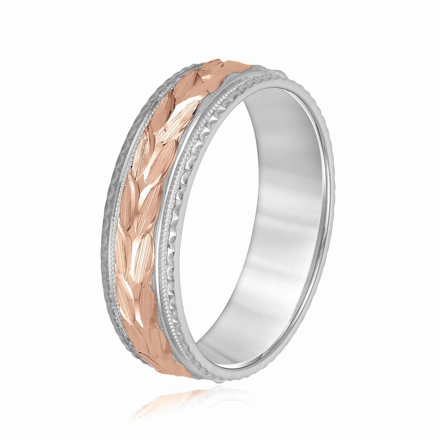 Greek God Wreath Style Mens Wedding Band