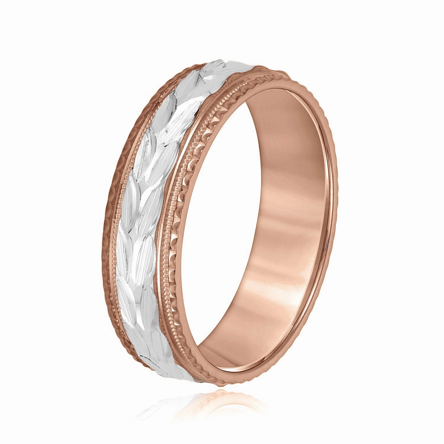 Greek God Wreath Style Mens Wedding Band