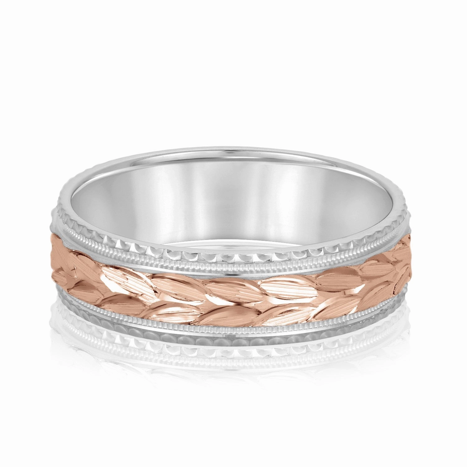 Greek God Wreath Style Mens Wedding Band