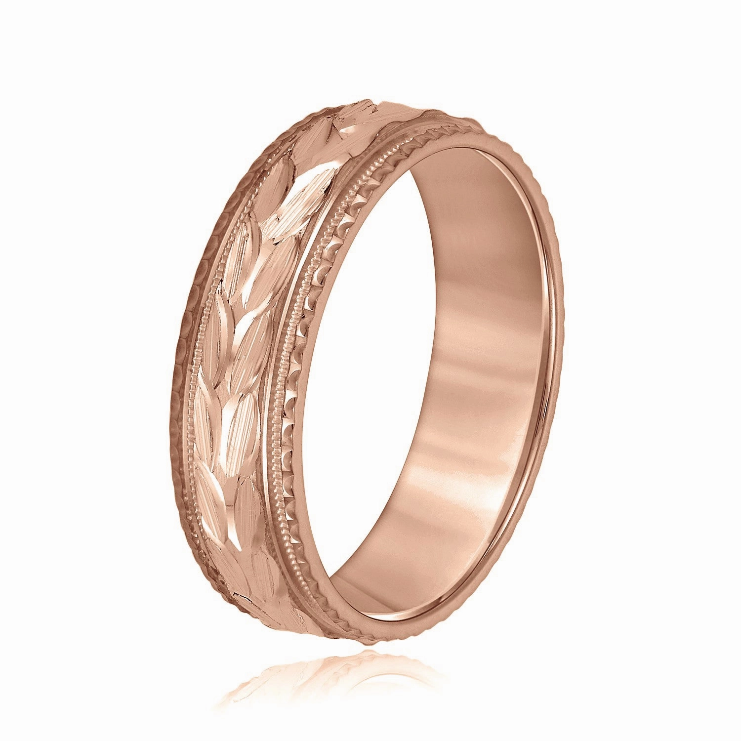 Greek God Wreath Style Mens Wedding Band
