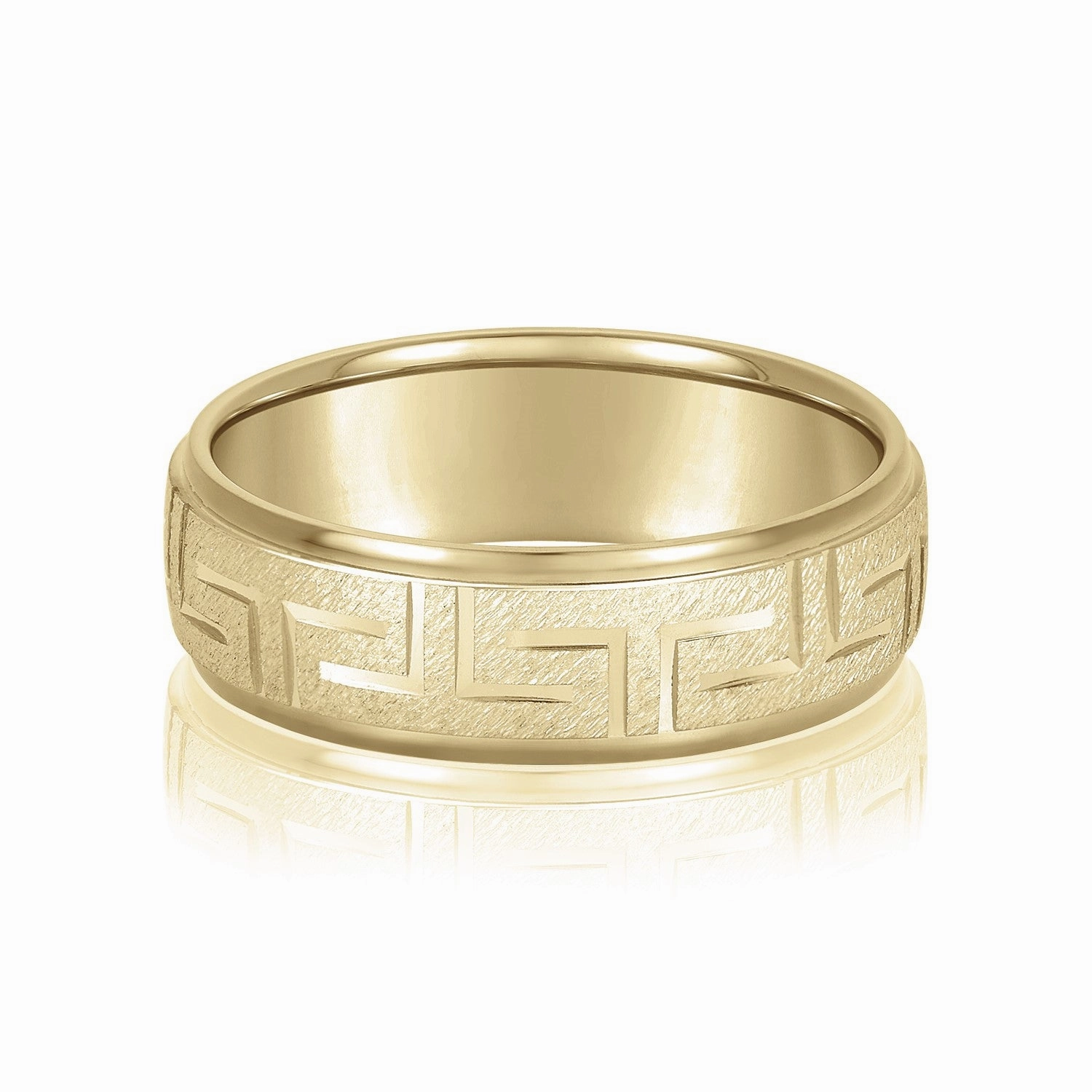Greek Key Design Men's Wedding Band