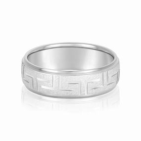 Greek Key Design Men's Wedding Band