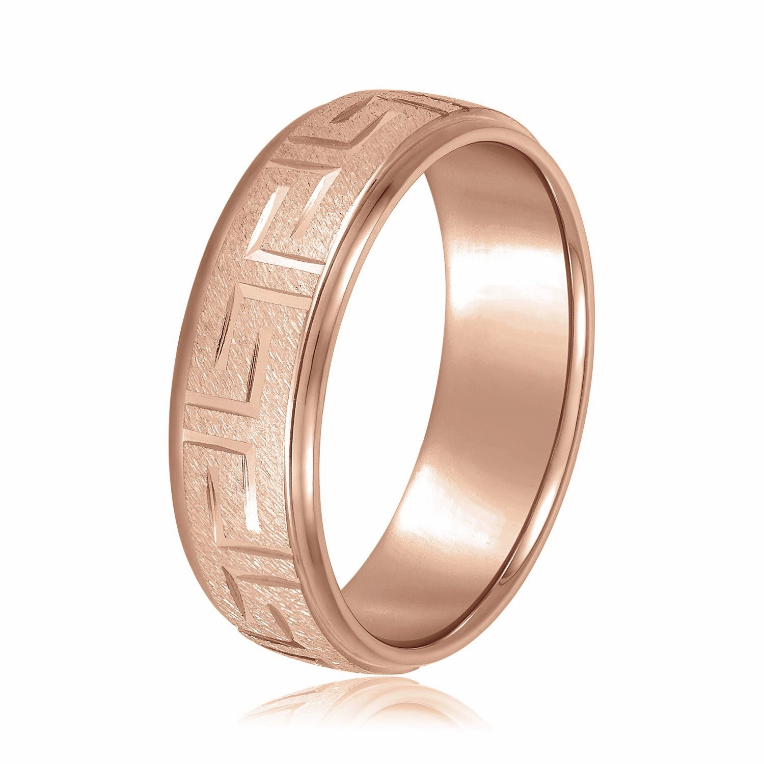 Greek Key Design Men's Wedding Band