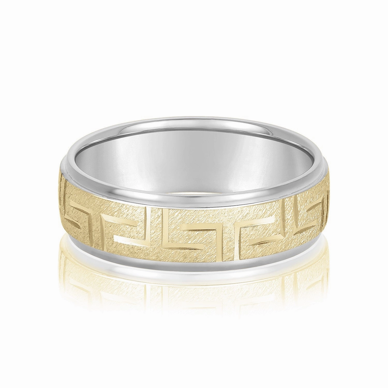 Greek Key Design Men's Wedding Band