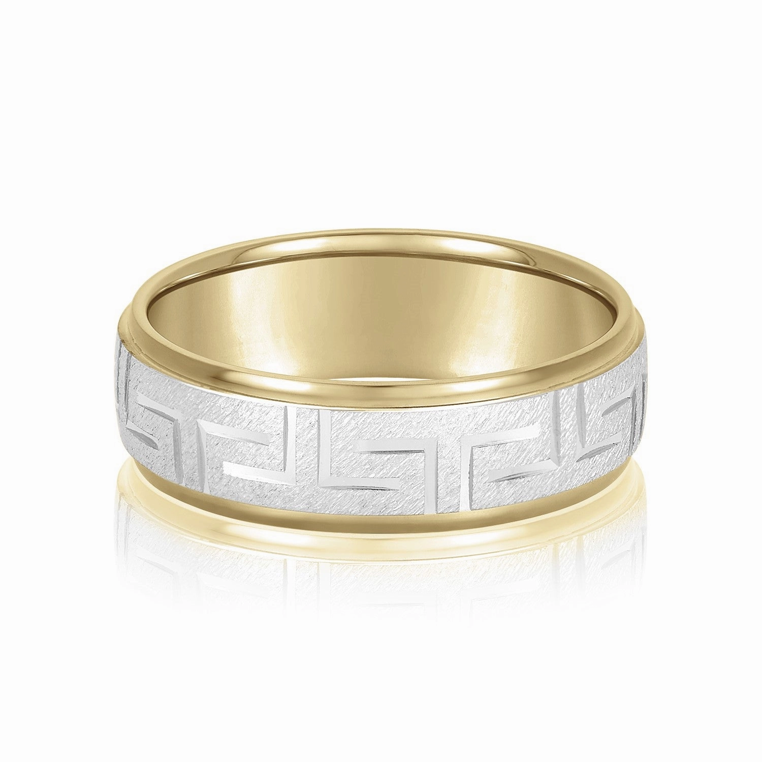 Greek Key Design Men's Wedding Band