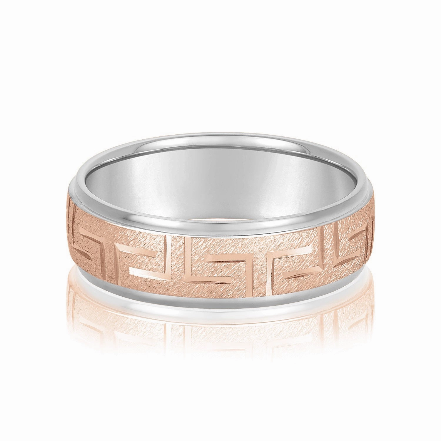 Greek Key Design Men's Wedding Band