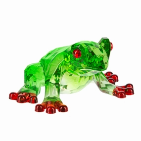 Green and Red Tree Frog Acrylic Figurine 3" Decorative Mirror,Home Decor Mirror