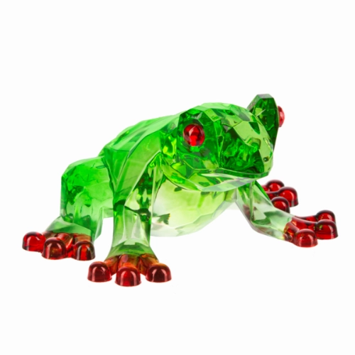 Green and Red Tree Frog Acrylic Figurine 3" Decorative Mirror,Home Decor Mirror