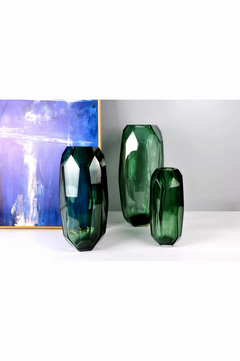 Green Faceted Glass Vase | Liang & Eimil Emerald